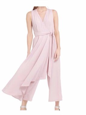 NWT Calvin Klein Blush Pink Sleeveless Wrap Jumpsuit